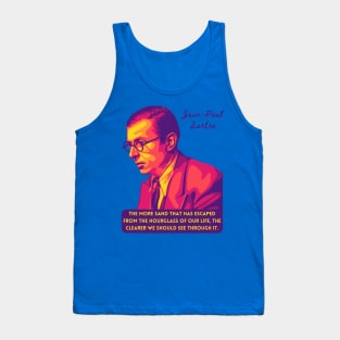 Jean-Paul Sartre Portrait and Quote Tank Top